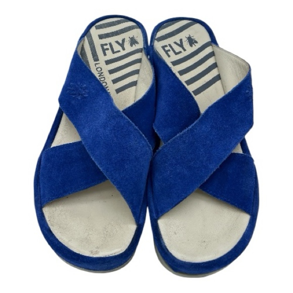 Fly London royal blue suede sandals 39